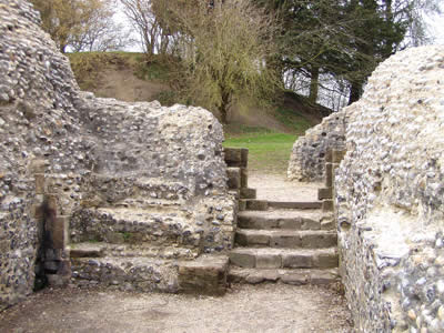 Remnants of the living quarters at  Bramber Castle